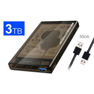 USB3.0 Port Hard Drive Enclosure 2.5 inch HDD SSD Portable Case Transparent