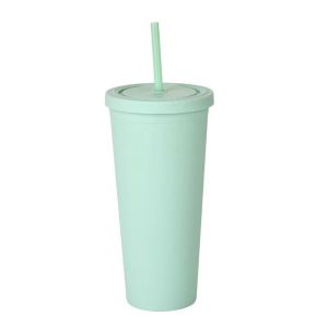 Colorful 450/650ml Candy Color Double Insulated Plastic Tumblers Acrylic Matte