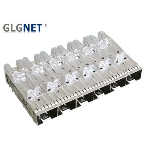Buy cheap Light Pipes Press Mounting SFP Cage Connector 1x6 Ganged 10G Ethernet ISO Approval from wholesalers