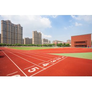 High Elasticity Blue Red 13mm Artificial Running Track Fadeless