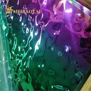 Buy cheap 70 Micron Water Wave Stainless Steel Panel , PVD Metal Sheet For Kitchen Wall from wholesalers