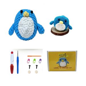 Ready Stock Seven Craft Cute Penguin DIY Crochet Kit Milk Cotton For Beginners