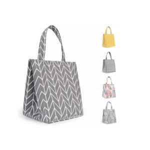 Buy cheap Canvas Fabric Reusable Insulated Lunch Bag With Inner Pocket product