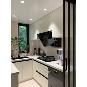 Buy cheap Modern Kitchen Cabinets Custom Wood Style with Artificial Marble from wholesalers
