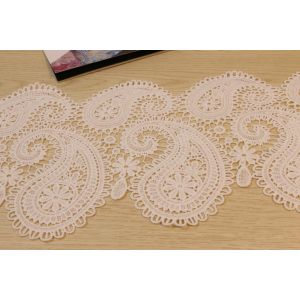Buy cheap Paisley White Guipure Lace Trim , Watersoluble Embroidered Lace Trim 190mm from wholesalers