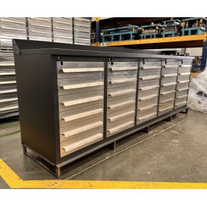 15 Drawers Heavy Duty Workshop Tool Cabinet Workbench with Optional Wood