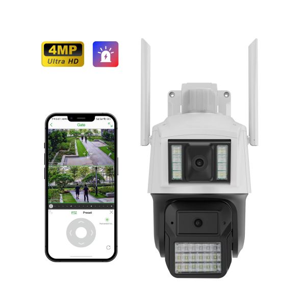 China IP CCTV Wifi Two-Way Audio Motion Detection Network Camera Wireless Ptz Motion Tracking Sensor Dual Lens Security Camera on sale Buy cheap IP CCTV Wifi Two-Way Audio Motion Detection Network Camera Wireless Ptz Motion Tracking Sensor Dual Lens Security Camera from wholesalers