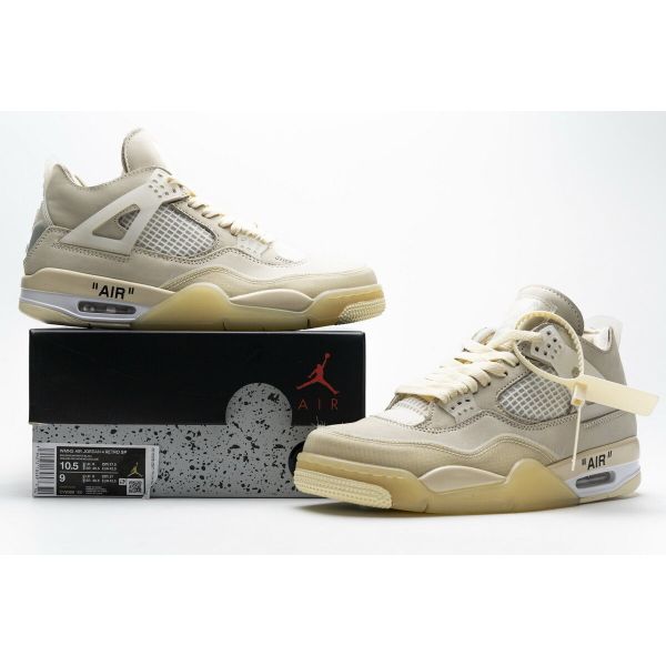 Quality Uabat Jordan 4 Retro Off-White Sail, CV9388-100 for sale
