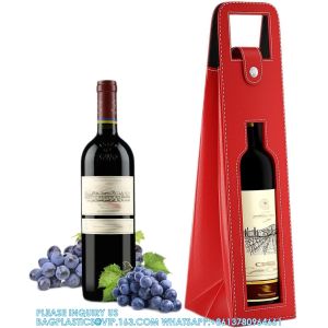 Buy cheap Leather Wine Gift Bag 16.1x3.5x3.5 In, Wine Gift Tote Bag, Reusable Clasp Gift Wine Bag, Portable Wine Protector from wholesalers