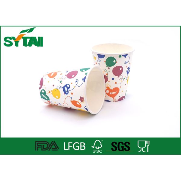 Throw Away Coffee Cups Disposable With Lids / Custom Printed Disposable Coffee
