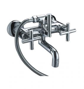 Buy cheap Two Cross Handles Bathtub Mixer Taps With Two Holes , bathroom sink mixer taps product