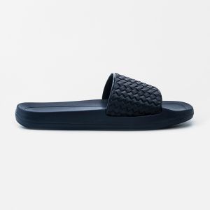 Wear Resistant 45EU Mens Black Slide Sandals With EVA Sole