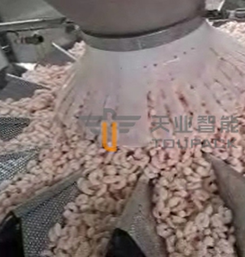 SUS 304 Multihead Weighing Packaging Machine For Frozen Shrimp