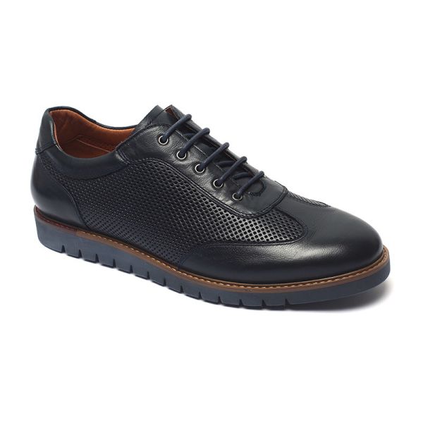 Quality OEM ODM Black Lace Up Mens Breathable Leather Shoes for sale