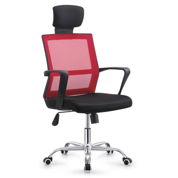 Quality Custom Design Adjustable Ergonomic Office Chair , Red All Mesh Desk Chair for sale