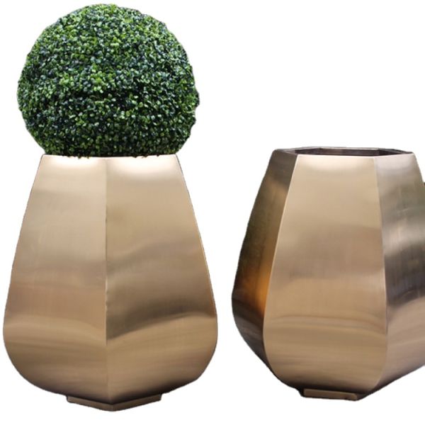 Elegant outdoor round metal flower pots planters for sale