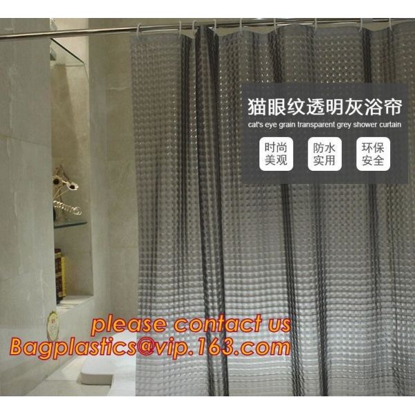 New popular transparent printed peva shower curtain, Polyester Shower Curtain