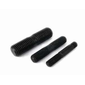 Black Double End Threaded Rod , Double Threaded Stud Carbon Steel ASTM 3/8 0.39