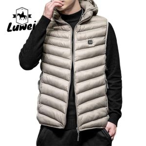 Custom Classic Men Clothing Sleeveless Utility Waistcoats Hooded Quilted Warm