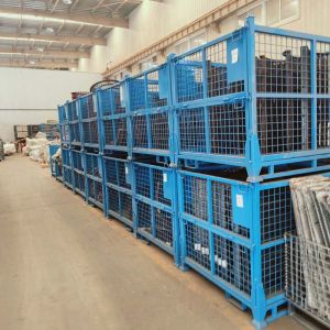 Industrial Warehouse Material Metal Pallet Box Folding Stackable
