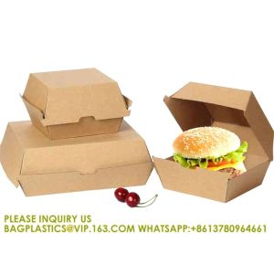 Buy cheap Custom Size Food Packaging Hamburger Cardboard Box Kraft F-Flute Corrugated Super Thick Paper 300gsm Paper Burger Box from wholesalers