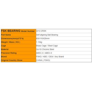Buy cheap Double Row 2212 2RS , 2213 2RS Self Aligning Ball Bearing Lip Seals On Both Sides from wholesalers