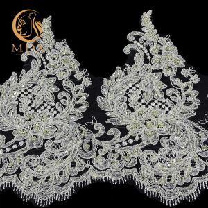 Buy cheap Knitting Beaded Lace Trim Hand Made 20% Polyester 135cm Width For Dress from wholesalers
