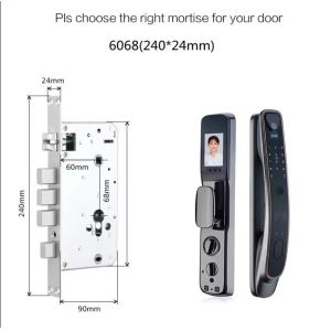 Buy cheap 2024 Hot selling Tuya Smart Locks 3D Face Fingerprint lock Recognition Digital Password Fully Automatic Smart door Lock from wholesalers