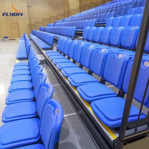 4-10 Rows Retractable Bleacher Seating With Silver Finish And Customizable