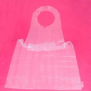 White Plastic Disposable Aprons , Unisex Protective Clothing Aprons