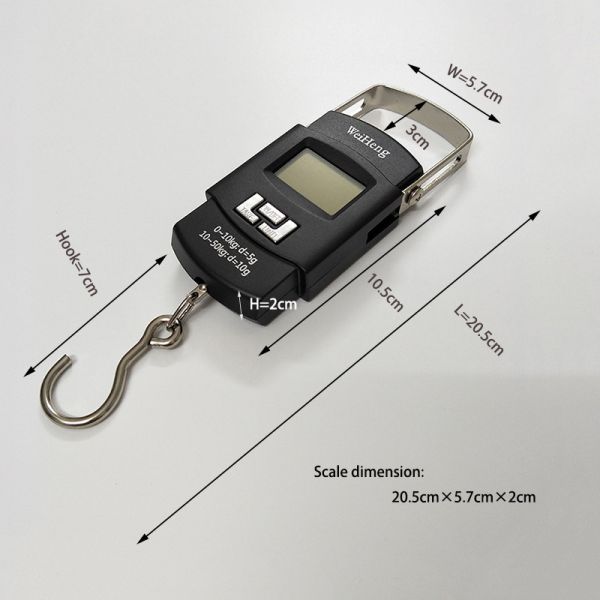 High Accuracy 1g LCD LED Display Portable 50 kg 110LBS Digital Handheld Electronic Baggage Scale Tare Function Supported