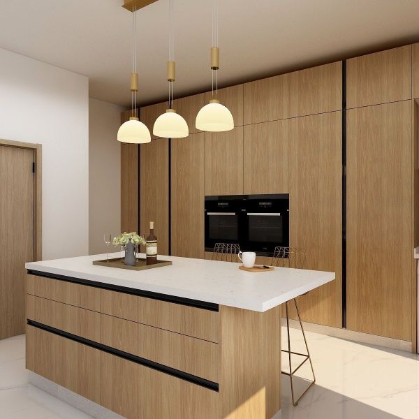 Quality Prefabricated Modern Kitchen Cabinet Furniture Buildin Pantry Complete Plywood for sale