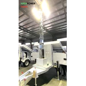 Buy cheap mobile solar trailer lighting tower-9m hydraulic mast-4x435 solar panels-8x200AH batteries from wholesalers