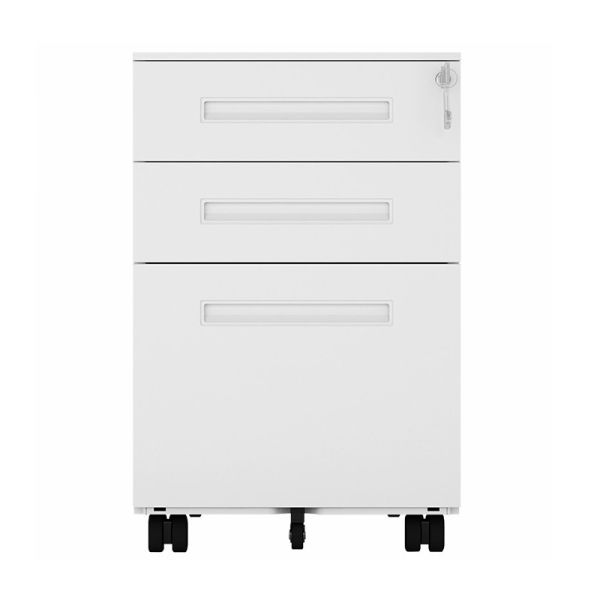 Quality Black 5 Castors Letter Storage 3 Drawer Steel File Cabinet for sale