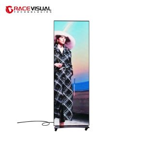 Buy cheap IP Series Digital Poster Display - Slim and Lightweight (38kg) Freestanding with Wheeled Base or Wall-Mounted Indoor LED Screen from wholesalers