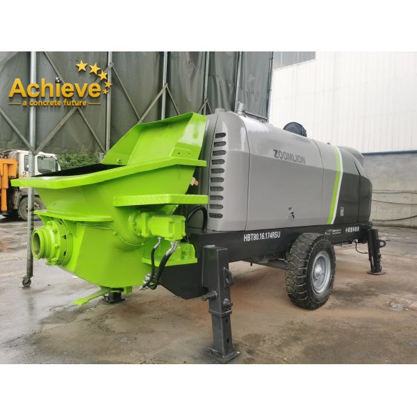 Quality Used Concrete Trailer Pumps ZOOMLION HBT80.16.174RSU  7540kg for sale