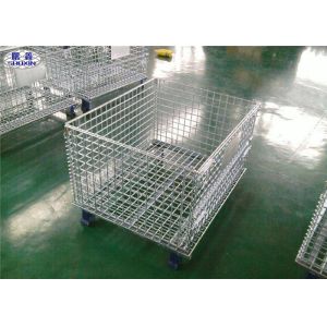 Buy cheap Durable Folding Wire Mesh Pallet Cages Glavanized Metal  Stillage Container from wholesalers