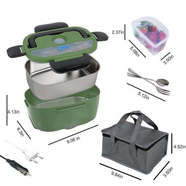EU Plug Leak Resistant Electric Lunch Box with 1.5L Capacity and 60W Power