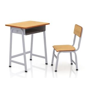Buy cheap solid wood Powder Coated Student Desk With Attached Chair from wholesalers