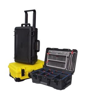 China Waterproof Shockproof EVA Foam Padded Hard Plastic Tool Case with Pull Rod Handle IP67 Customizable 560*355*230mm on sale
