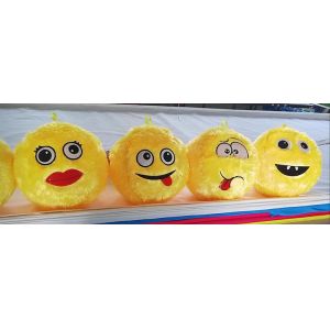 6" Inflatable Face Balls Diameter 20'' Fluffy Emoj Balls for Children
