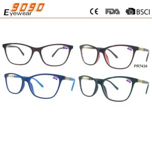 2018 new design reading glasses ,made of PC frame,metal hinge,suitable for women