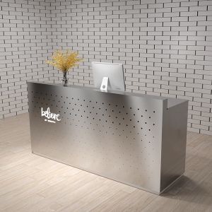OEM Reception Desk Table with Drawers and Cabinets Made of E1 MDF/MFC Melamine