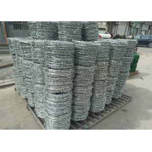 Buy cheap Silver Zinc Coated Barbed Wire , Galvanized Razor Wire High Strength from wholesalers