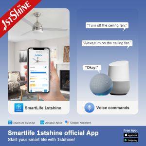 Modern Design Copper Metal Plywood Ceiling Fan with Remote Control and