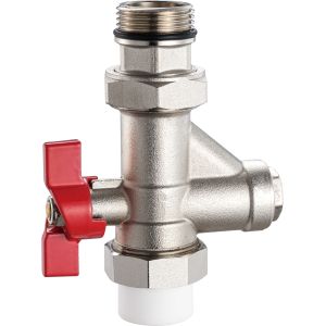 Buy cheap 3601 Butterfly Handle Brass Ball Valve DN20 Flexible Male Nipple G1" x PP-R 25 connections with Built-in Filter Function product