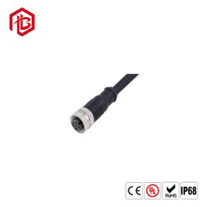 M12 A Code Female Flange Type Connector 5 Pin Front Side Fastening Wires