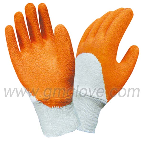 Quality Orange Rubber Coated Work Gloves for sale