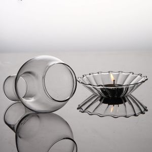 Buy cheap Custom Logo Clear Borosilicate Glass Candlestick from wholesalers