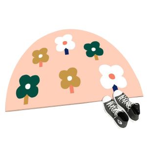 Buy cheap Cartoon Flower Polyester Fiber Floor Carpet Rug Half Circular from wholesalers